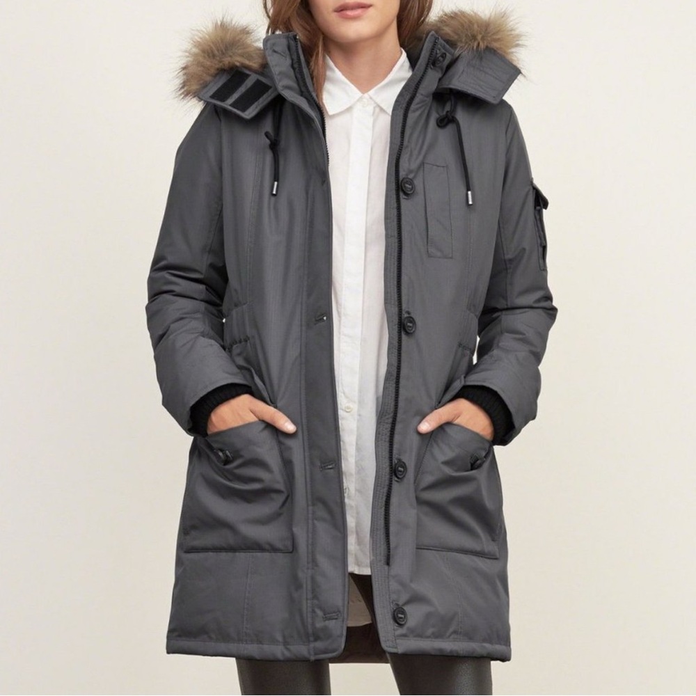 Abercrombie and Fitch premium arctic parka size XS grey